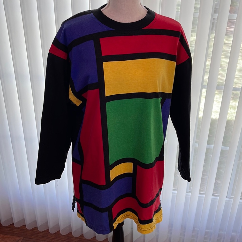 Groovy Color Block Vintage Pullover